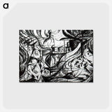アートポストカード-Drawing After 'States of Mind: The Farewells' - ウンベルト ボッチョーニ  Postcard.