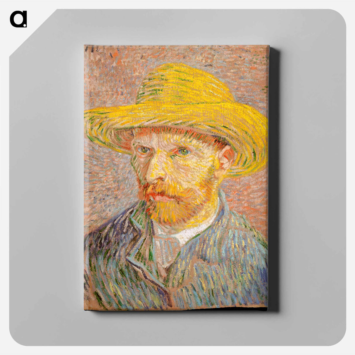 Self-Portrait with a Straw Hat - Vincent van Gogh Canvas.