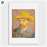 Self-Portrait with a Straw Hat - Vincent van Gogh Poster.