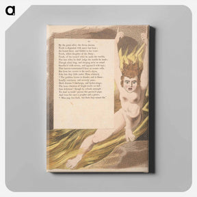 アートパネル-Young's Night Thoughts, Page 95, The Goddess Bursts in Thunder and in Flame - ウィリアム ブレイク Canvas.
