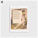 アートポストカード-Young's Night Thoughts, Page 95, The Goddess Bursts in Thunder and in Flame - ウィリアム ブレイク Postcard.