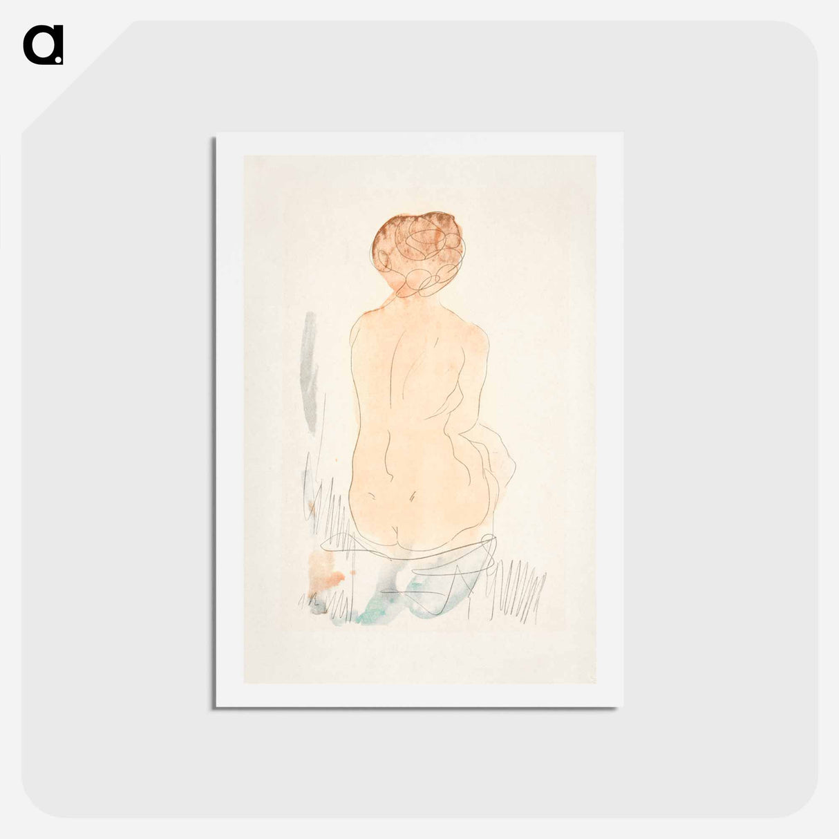 アートポストカード-Seated Nude, Seen from the Back
 - イェール大学アートギャラリー Postcard.