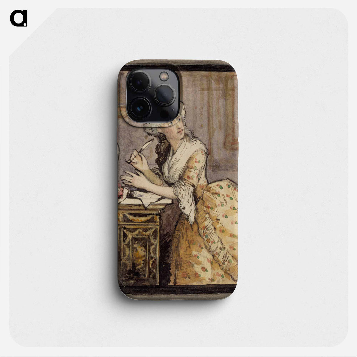 Lady writing, study for the rococo lady - アルバート エーデルフェルト Phone Case.