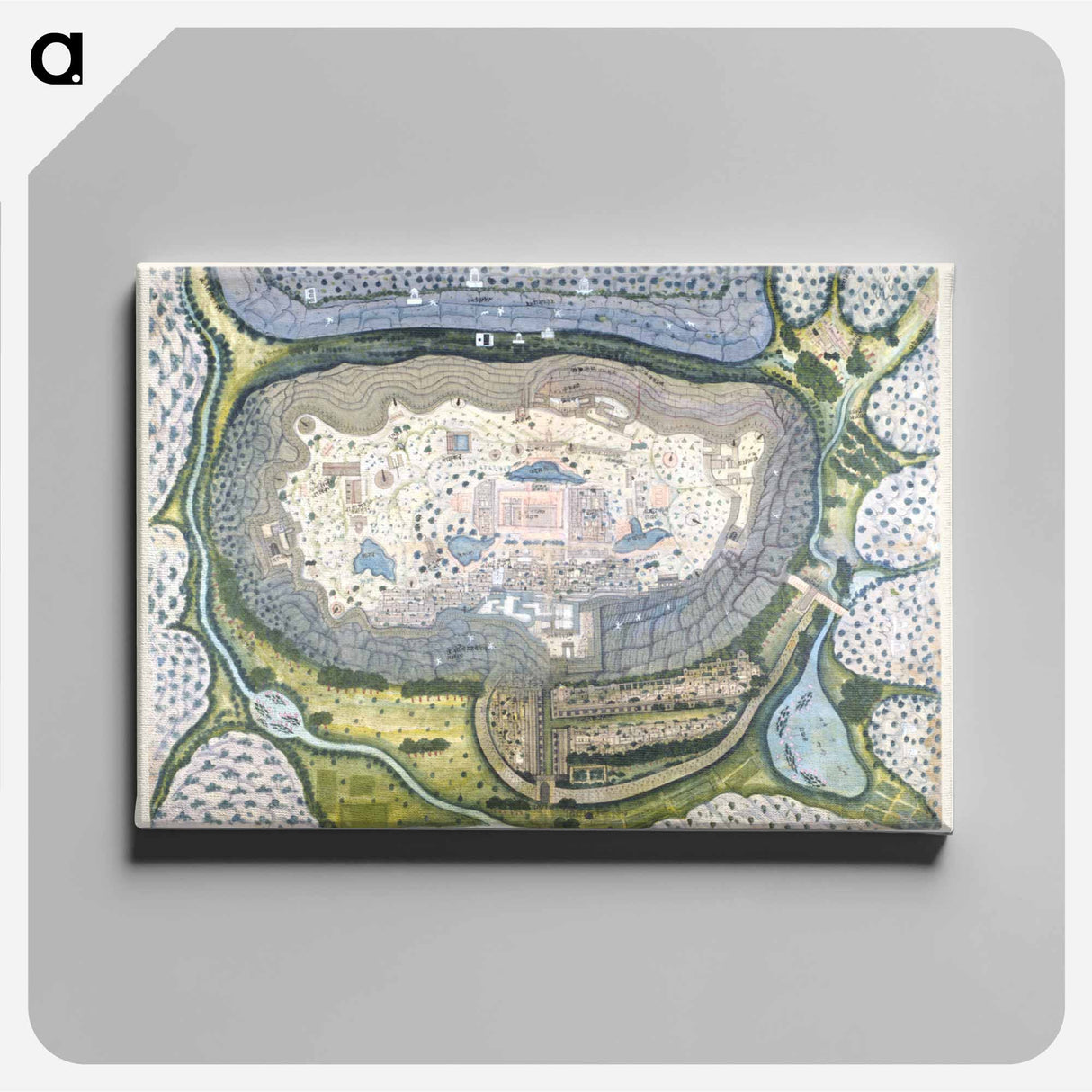 Fortified City of Ranthambhor - アンティーク地図 Canvas.