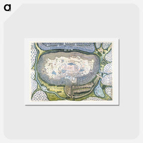 アートポストカード-Fortified City of Ranthambhor - アンティーク地図 Postcard.