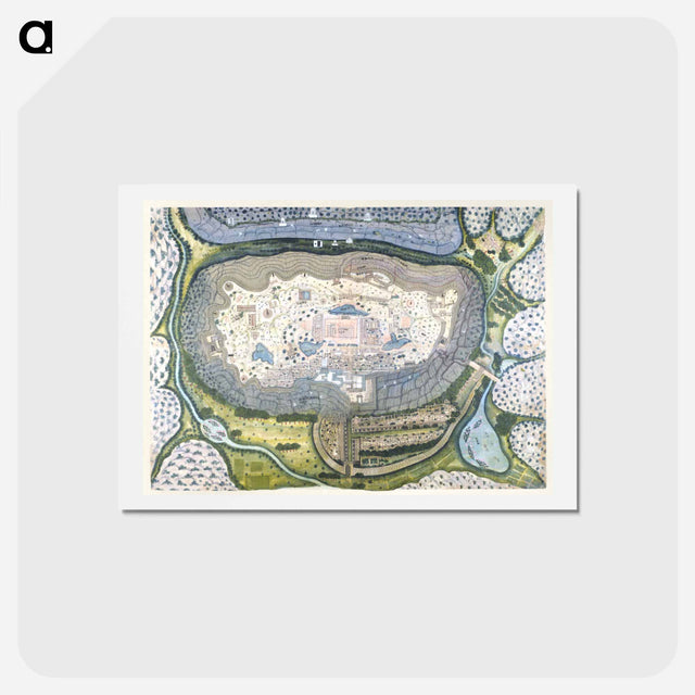 アートポストカード-Fortified City of Ranthambhor - アンティーク地図 Postcard.