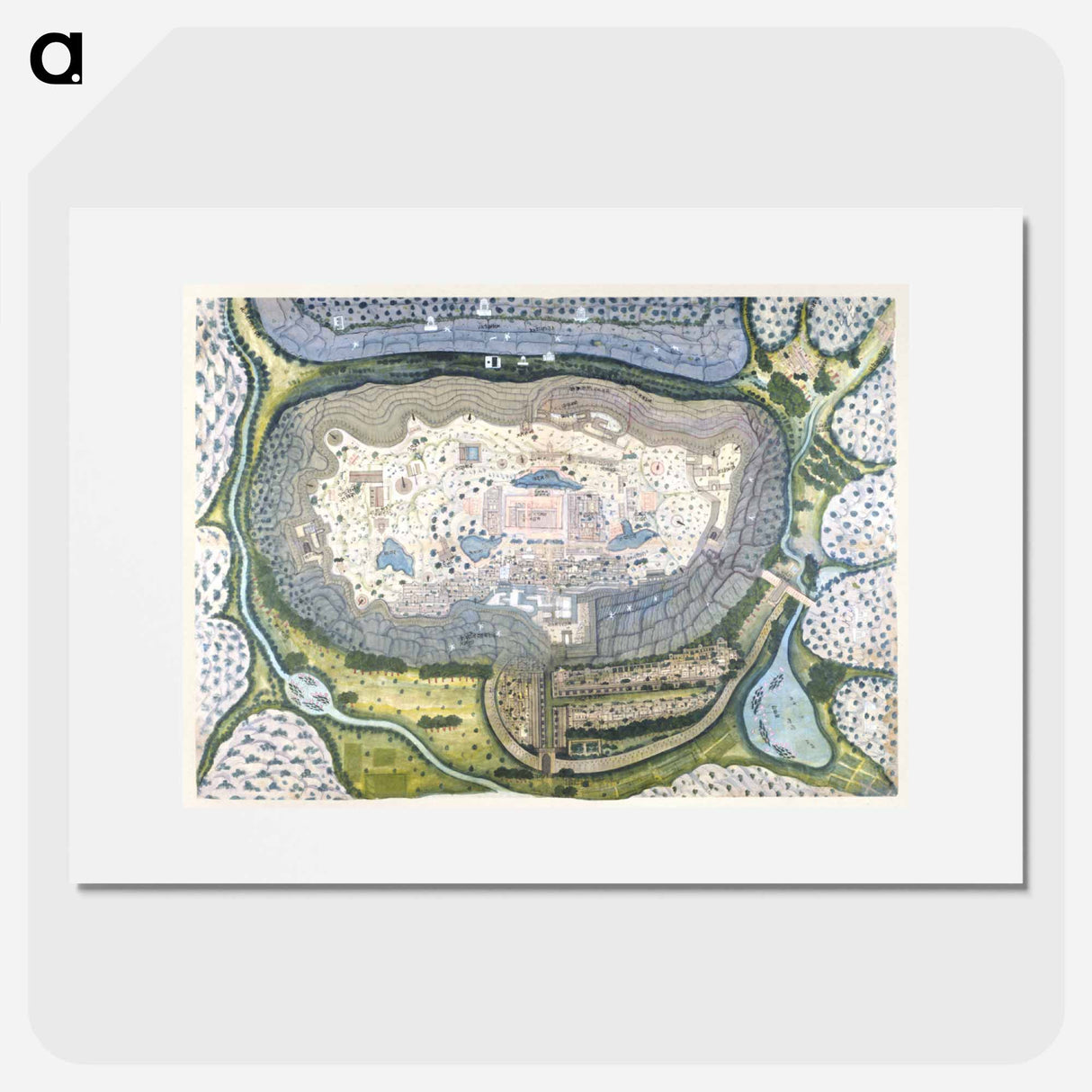Fortified City of Ranthambhor - アンティーク地図 Poster.