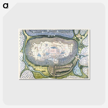 アートポストカード-Fortified City of Ranthambhor - アンティーク地図 Postcard.