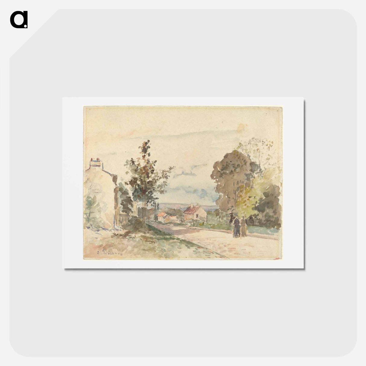 アートポストカード-The Road from Versailles to Louveciennes - カミーユ ピサロ Postcard.