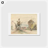 アートポストカード-The Road from Versailles to Louveciennes - カミーユ ピサロ Postcard.