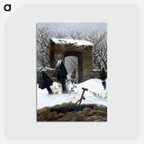 アートポストカード-Graveyard under Snow - カスパー ダーヴィト フリードリヒ Postcard.