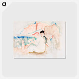 アートポストカード-Two Women and Three Children on the Beach - チャールズ デムス Postcard.