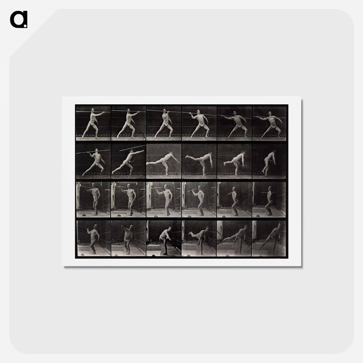 アートポストカード-Throwing a Spear
 - エドワード マイブリッジ Postcard.