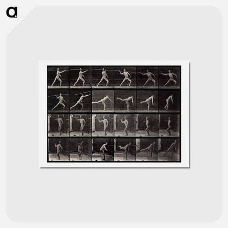 アートポストカード-Throwing a Spear
 - エドワード マイブリッジ Postcard.