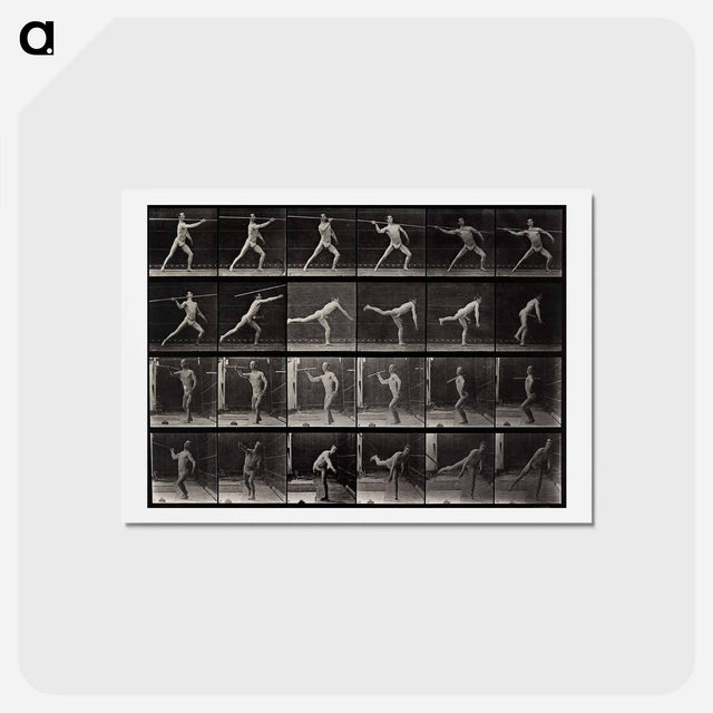 アートポストカード-Throwing a Spear
 - エドワード マイブリッジ Postcard.