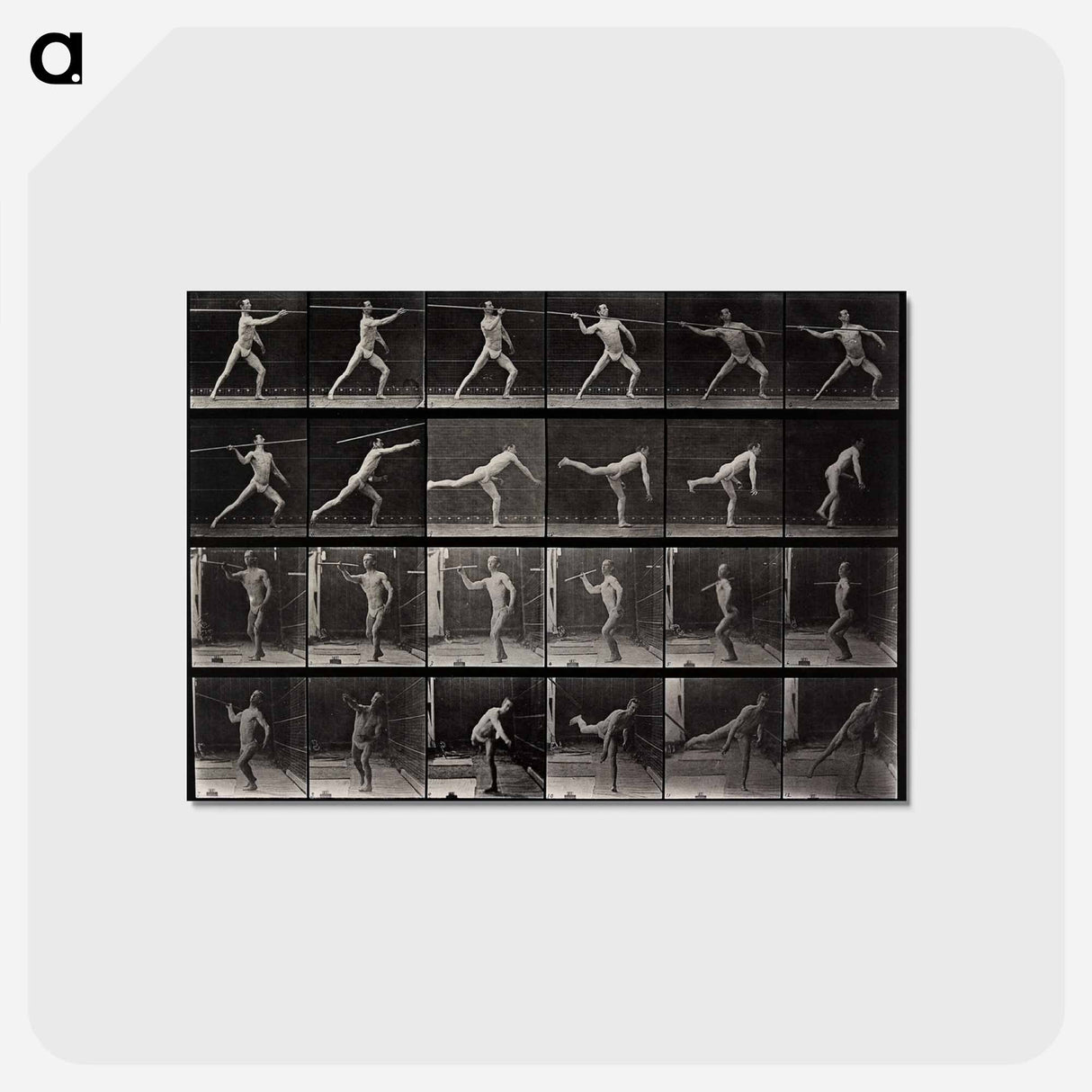 アートポストカード-Throwing a Spear
 - エドワード マイブリッジ Postcard.