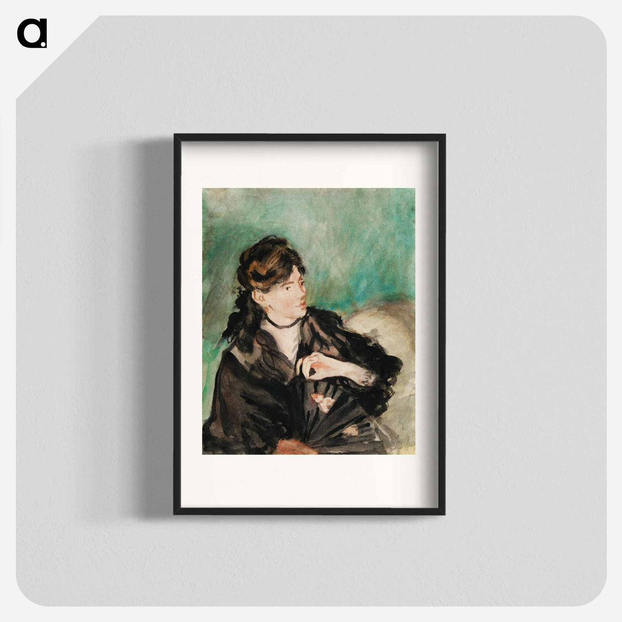 Portrait of Berthe Morisot with a Fan - エドゥアール マネ Poster.