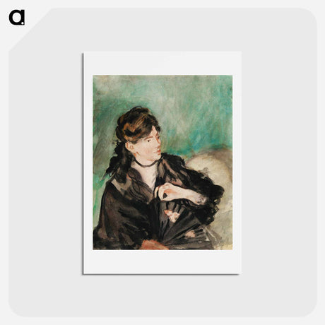アートポストカード-Portrait of Berthe Morisot with a Fan - エドゥアール マネ Postcard.