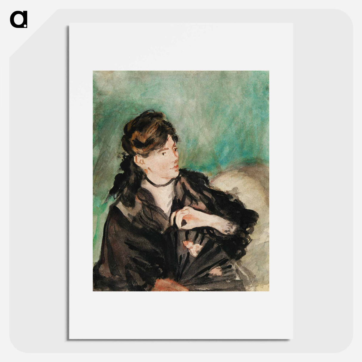 Portrait of Berthe Morisot with a Fan - エドゥアール マネ Poster.