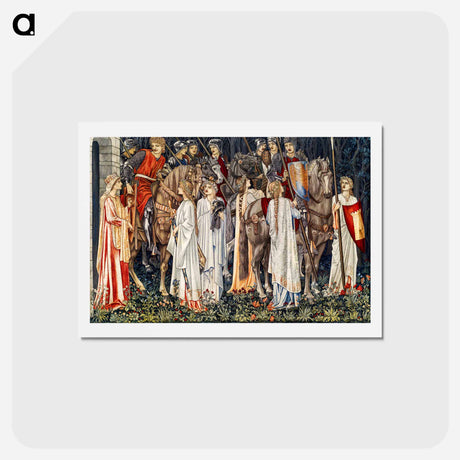 アートポストカード-Quest for the Holy Grail Tapestries: The Arming and Departure of the Knights - エドワード バーン ジョーンズ Postcard.