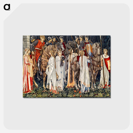 アートポストカード-Quest for the Holy Grail Tapestries: The Arming and Departure of the Knights - エドワード バーン ジョーンズ Postcard.