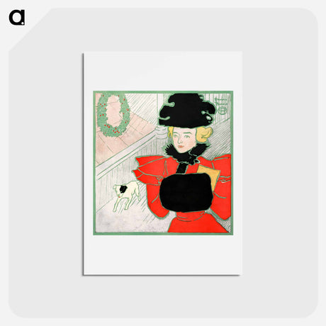 アートポストカード-Vintage Christmas card print in high resolution by Edward Penfield - エドワード ペンフィールド Postcard.