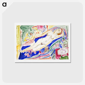 アートポストカード-Reclining Female Nude - エルンスト ルートヴィヒ キルヒナー Postcard.