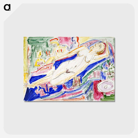 アートポストカード-Reclining Female Nude - エルンスト ルートヴィヒ キルヒナー Postcard.