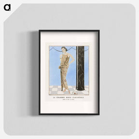 アートポスター-La chambre bleue d'arthénice: Robe du soir, de Beer - ジョージ バービエ Poster.