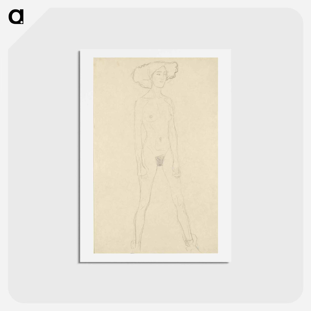 アートポストカード-Standing female nude - グスタフ クリムト Postcard.