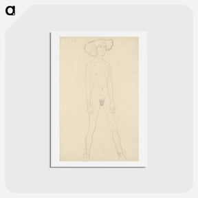 アートポストカード-Standing female nude - グスタフ クリムト Postcard.