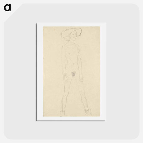 アートポストカード-Standing female nude - グスタフ クリムト Postcard.