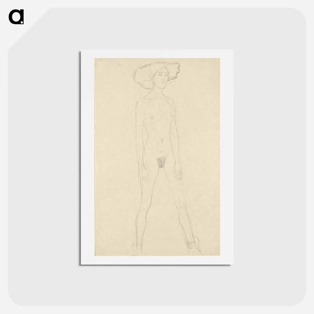 アートポストカード-Standing female nude - グスタフ クリムト Postcard.
