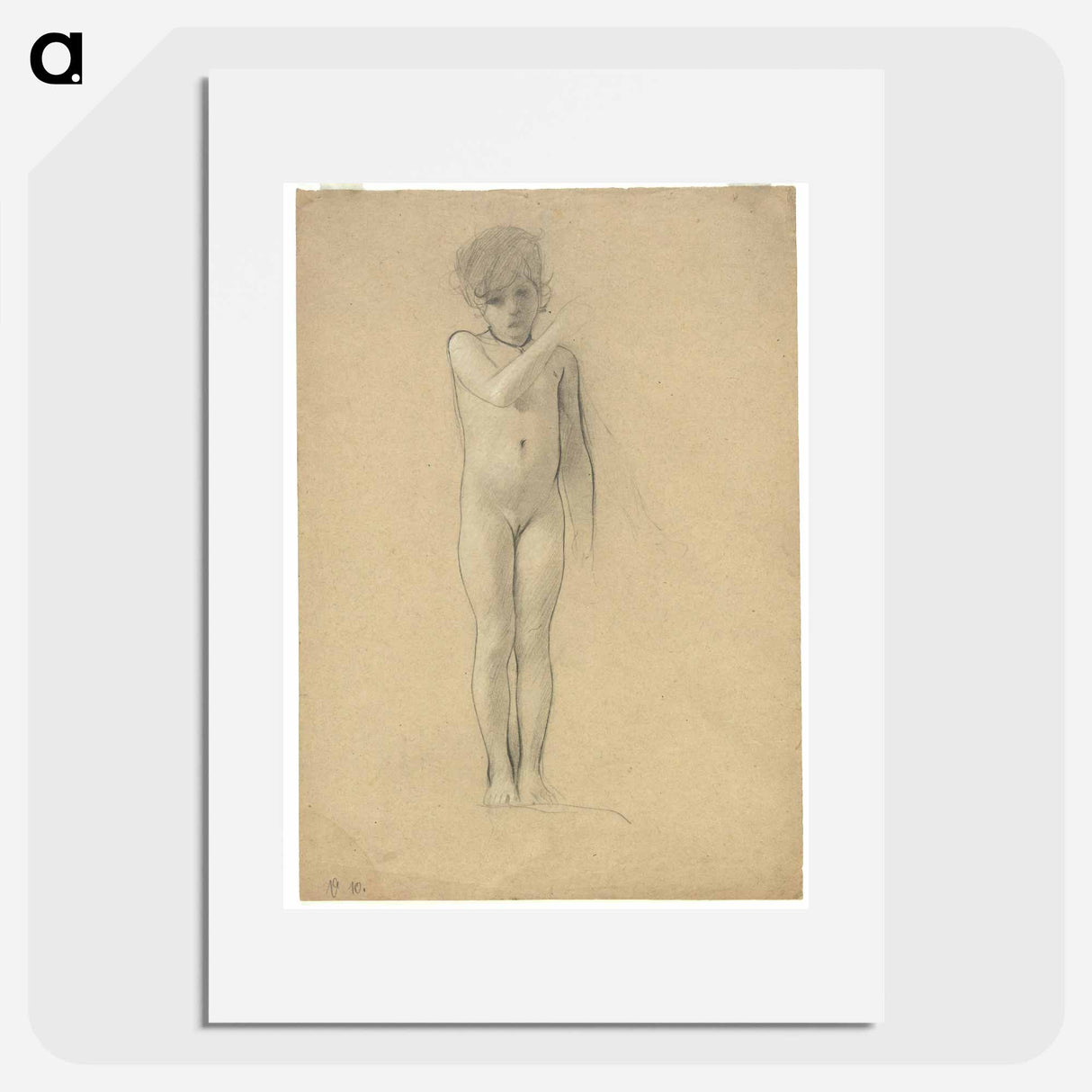 Standing female nude - グスタフ クリムト Poster.