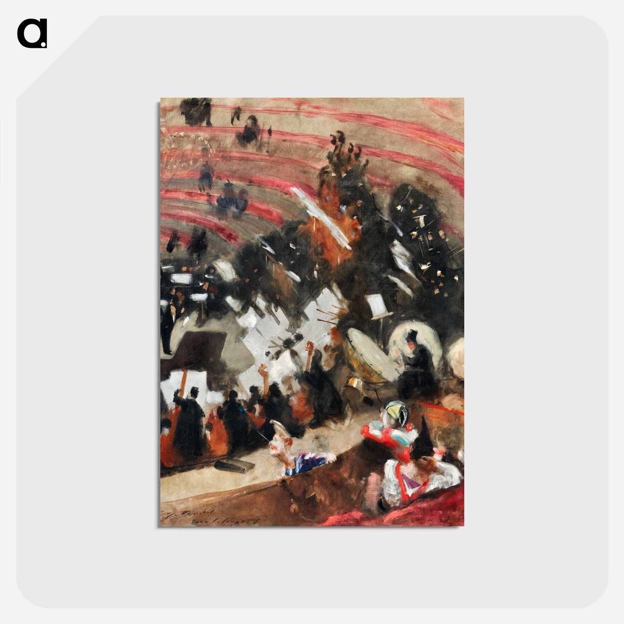 アートポストカード-Rehearsal of the Pasdeloup Orchestra at the Cirque d’Hiver - ジョン シンガー サージェント Postcard.