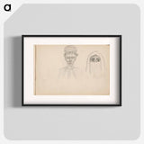 Man met een tulband en een gesluierde vrouw - ユリー デ フラーハ Poster.