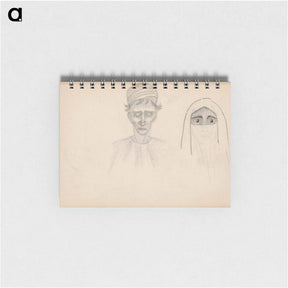 アートメモ帳-Man met een tulband en een gesluierde vrouw - ユリー デ フラーハ Memo.