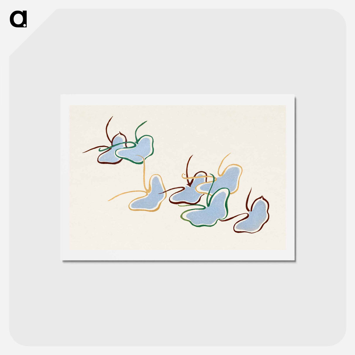 アートポストカード-Japanese butterfly - 神坂 雪佳 Postcard.