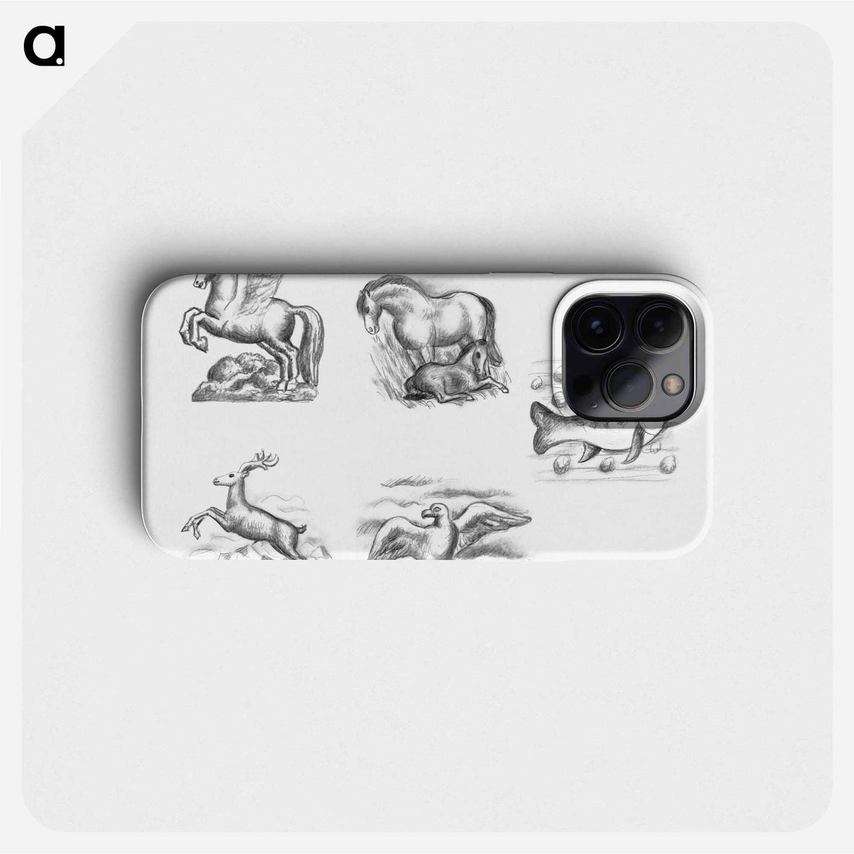 Pegasus, horse, fish, deer and gull - Leo Gerstel Phone Case.