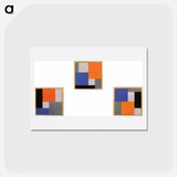 アートポストカード-Composition XVIII in three parts - テオ ファン ドゥースブルフ Postcard.