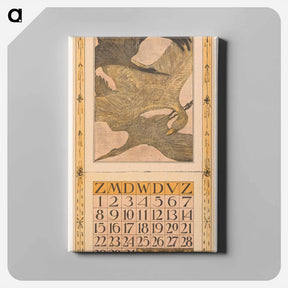 アートパネル-Kalenderblad oktober met drie vogels - テオ ヴァン ホイテマ Canvas.