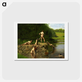アートポストカード-The Swimming Hole - トーマス エイキンズ Postcard.