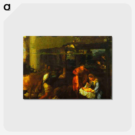 アートポストカード-Adoration of the Shepherds - ティツィアーノ ヴェチェッリオ Postcard.