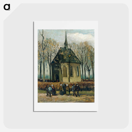 アートポストカード-Congregation Leaving the Reformed Church in Nuenen - フィンセント ファン ゴッホ Postcard.