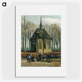 Congregation Leaving the Reformed Church in Nuenen - フィンセント ファン ゴッホ Poster.