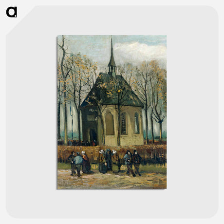 アートポストカード-Congregation Leaving the Reformed Church in Nuenen - フィンセント ファン ゴッホ Postcard.