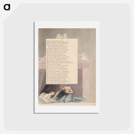 アートポストカード-Young's Night Thoughts, Page 23, "We Censure Nature for a Span Too Short" - ウィリアム ブレイク Postcard.