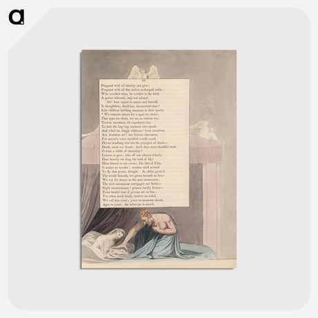 アートポストカード-Young's Night Thoughts, Page 23, "We Censure Nature for a Span Too Short" - ウィリアム ブレイク Postcard.