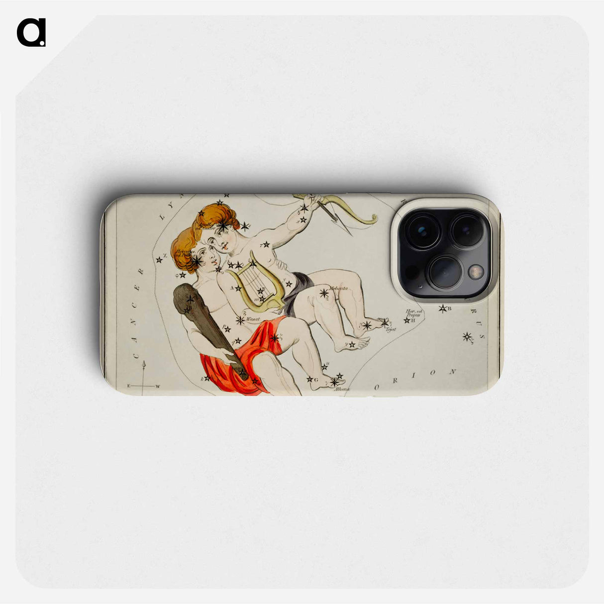 Sidney Hall’s astronomical chart illustration of the zodiac Gemini - アンティーク地図 Phone Case.