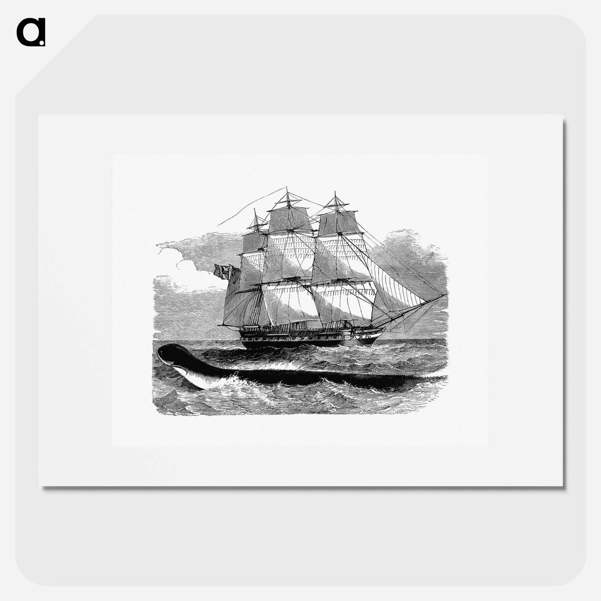 アートポスター-The Great Sea-Serpent When First Seen From H.M.S Daedalus
 - 大英図書館 Poster.